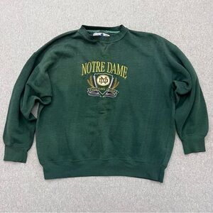MIdwest Embroidery Vintage Notre Dame Embroidered Crewneck Sweatshirt Mens XXL